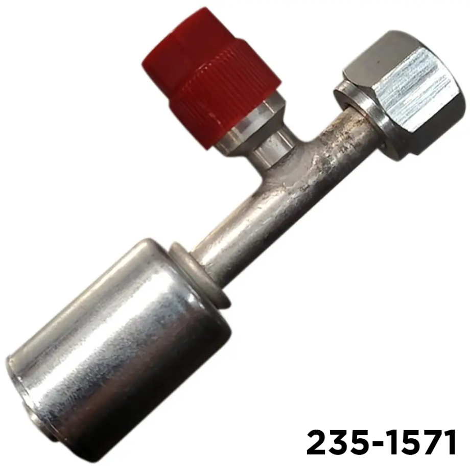 Beadlock Fitting Straight R134a 16mm Service Port X #6 Female Oring & #8 Hose