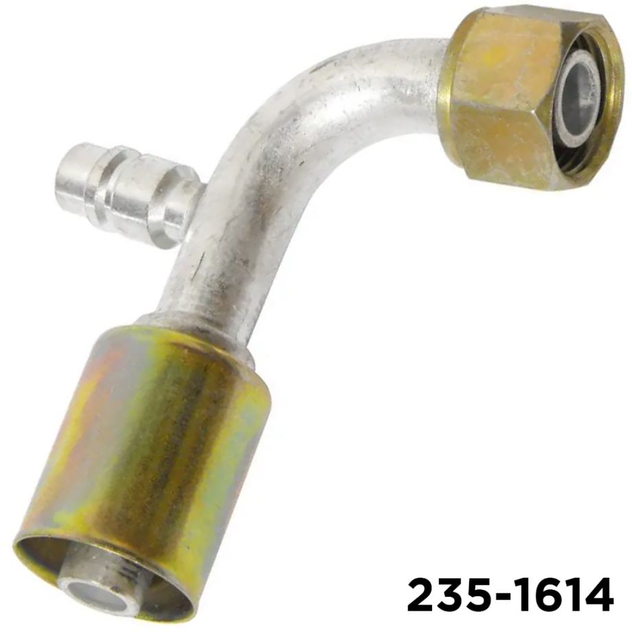 Beadlock Fitting 90 Degree R134a 13mm Service Port #10 Female ORing