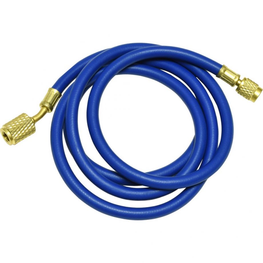 blue 60" hose with auto shut-off valve fittings for R12