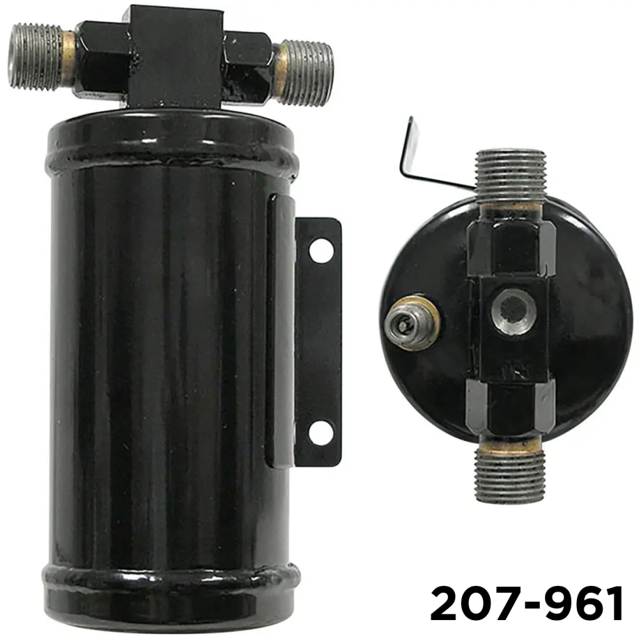 Receiver Drier RV / Motor Home 18mm X 18mm Male Insert Oring With Sevice Port, Sight Glass & Bracket