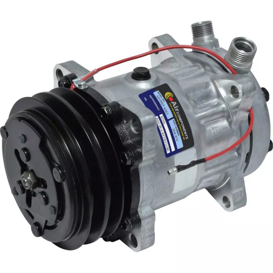 Compressor Sanden SD7H15 4663 Vertical Oring 125mm 2 Groove Clutch 12V Ear Mount