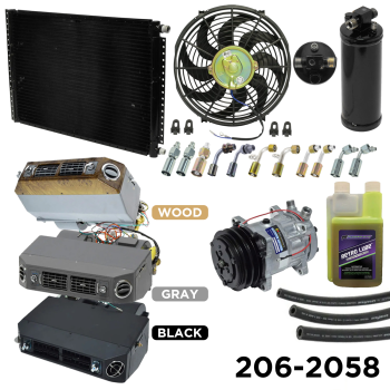 Universal A/C Under Dash Kit  Black, Gray or Wood 12V