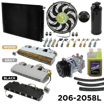 Universal A/C Under Dash Large Kit Black, Gray or Wood 12V