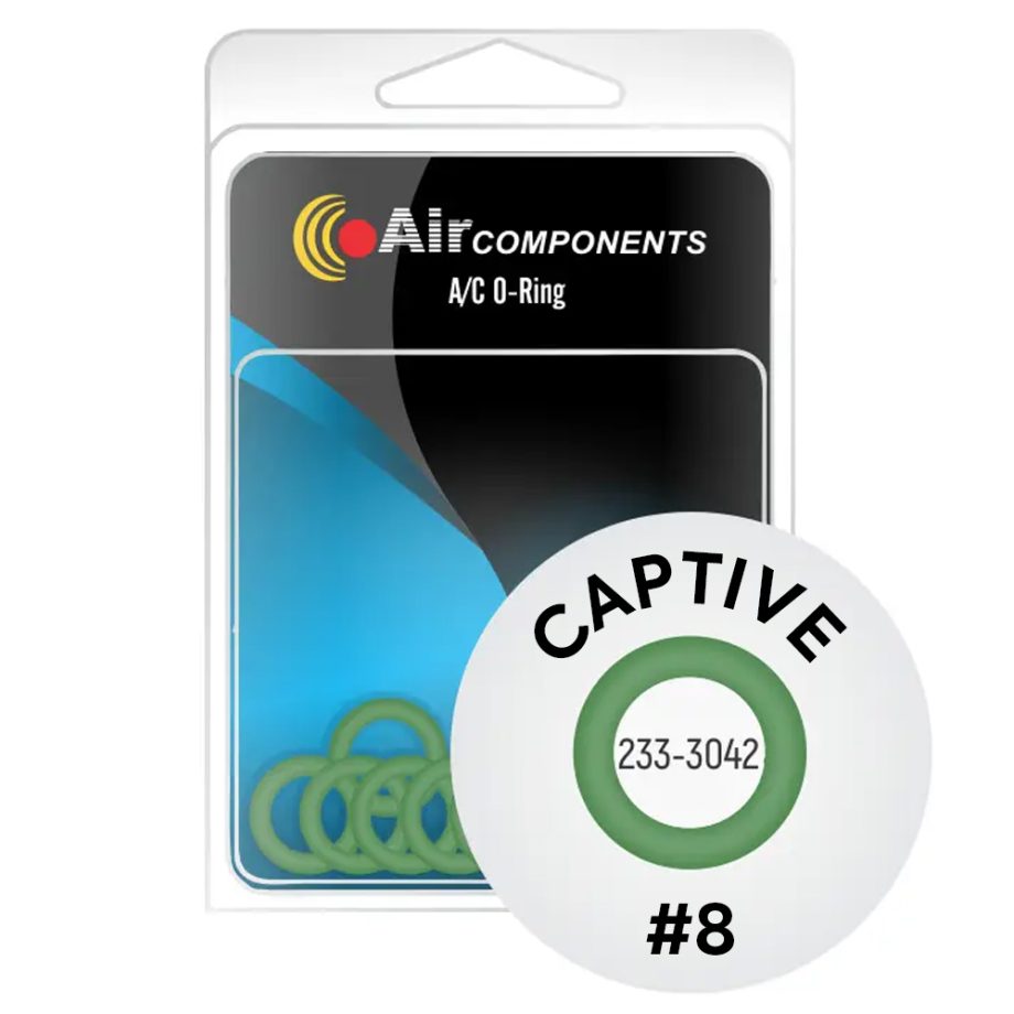 O-Ring HNBR #8 Captive GM BMW/Opel (1/2in) ID 0.380 (9.19mm) OD 0.568 (14.43mm) 10 Pk