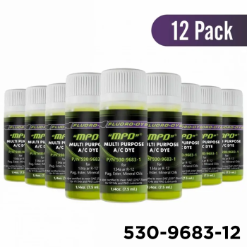 Fluoro-Dye MPD™ 134a & R-12 Universal A/C Dye 1/4 oz. 12 Pack (12 Applications)