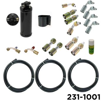 AC Hose Hot Rod Kit 14 Hose Fittings, 18 Feet Of Hose, Drier, Bracket &1 Application Of Fluoro-Dye