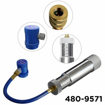 Fluoro-Dye  MPD™ Oil & Dye Injector 2 oz. Manual Twist & Low Side Coupler For 1234YF