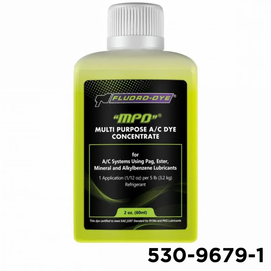 Fluoro-Dye MPD™ 134a & R-12 Universal A/C Dye - 2 oz Bottle. (24 applications)