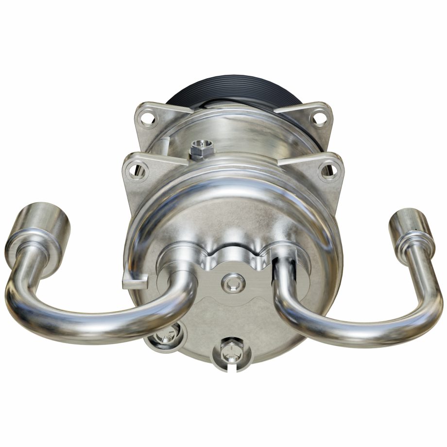 Compressor Fitting Manifold 180 Deg #8 x #12 GM Double Swivel