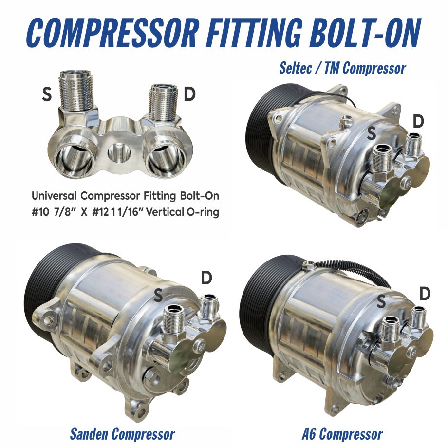 Compressor Fitting Bolt-On 12 X 10 Vertical