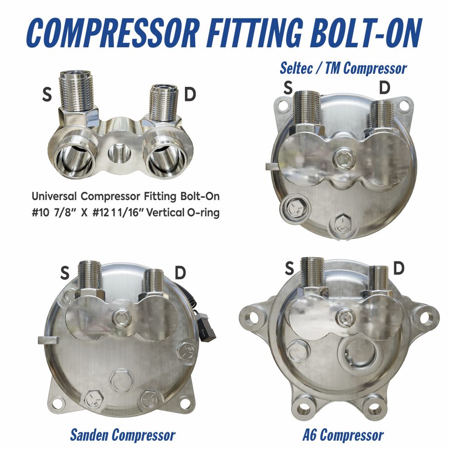 Compressor Fitting Bolt-On 12 X 10 Vertical