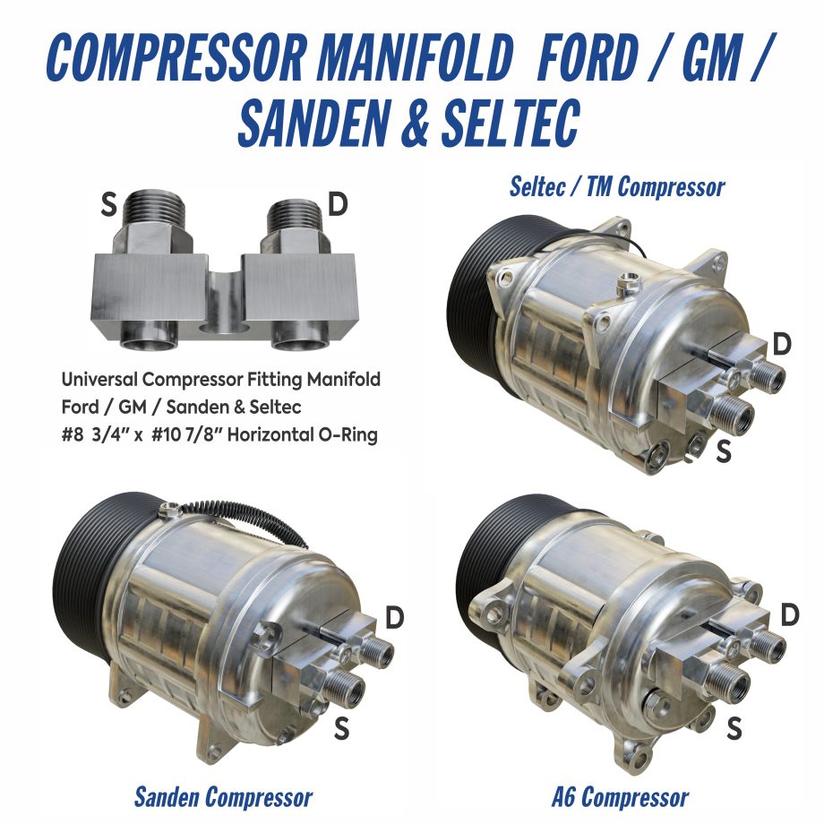 Compressor Fitting Block FS10 8 x 10 Male Insert oring