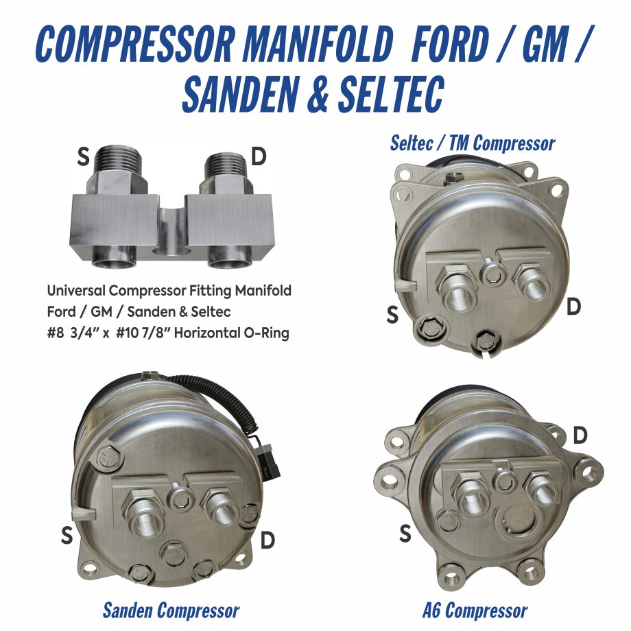 Compressor Fitting Block FS10 8 x 10 Male Insert oring