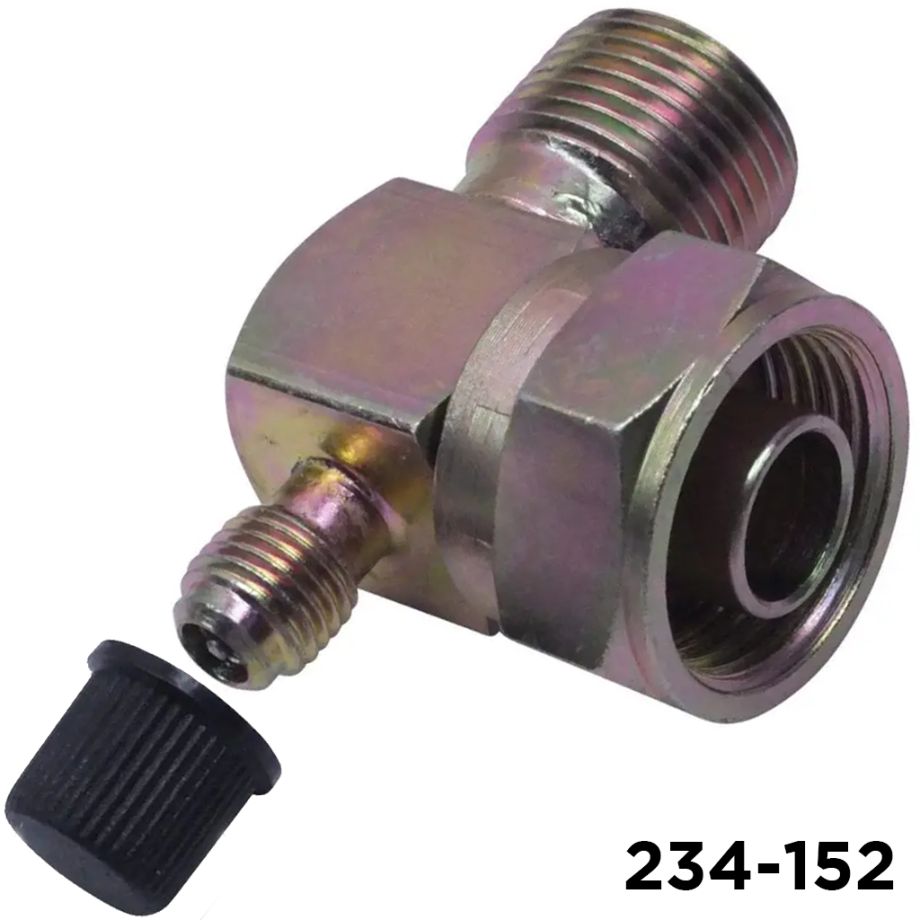 Comp Service Valve Fitting #10 Oring x Tube-O 90 Deg with 1