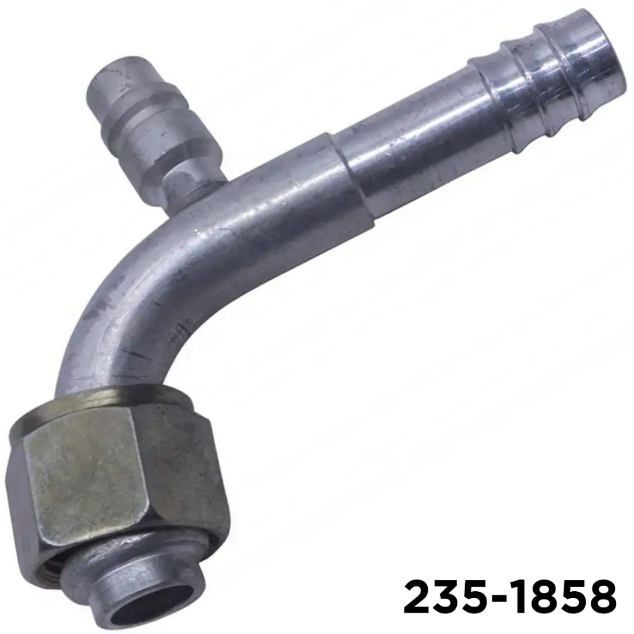 Fitting Barb 90 DegreeR134A Service Port #10 Female Oring x #10 Hose
