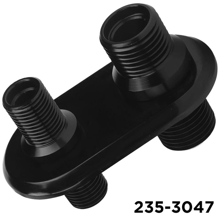 Bulkhead Fitting #6 & #10 2 Hole Black