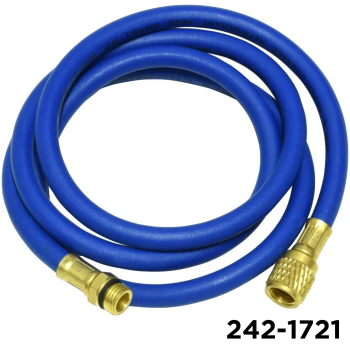 1234YF Charging Hose 96" Blue 1/4"  W / Adapters 12mm Male x 1/2" LH Acme Female