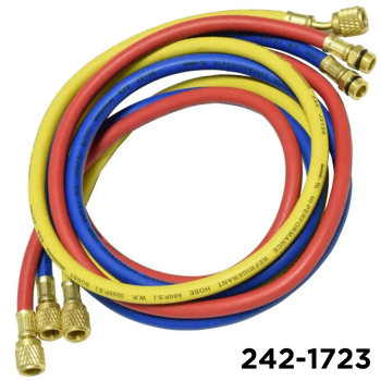 1234YF Charging Hose 96" Set 1/4"  W / Adapters 12mm Male x 1/2" LH Acme Female