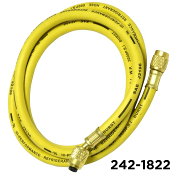 R-12 Charging Hose 96" Yellow 1/4" Female Fittings