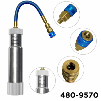 Fluoro-Dye  MPD™ Oil & Dye Injector 2 oz. Manual Twist For R-12,134a, R22, 410a 501, 502 & most refrigerants