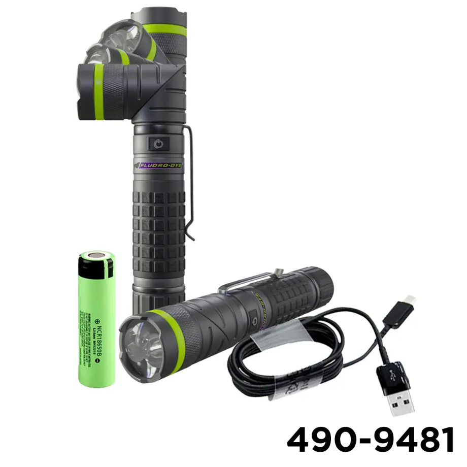 Versa Light 90 Degree Rechargeable High Intensity UV Light & Flash Light, Battery & Charging Cable