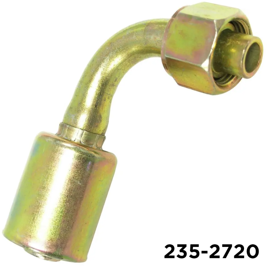Beadlock Fitting Steel 90 Degree #8 Female Oring x #10 Hose