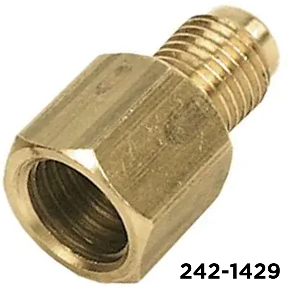 Adapter (134A) 1/2" Acme Female to 1/4" Male Flare Cylinder Adapter