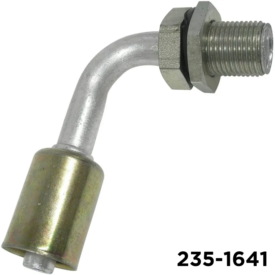 Bulkhead Beadlock Fitting 90 degree #8 Male Insert Oring x #8 Hose