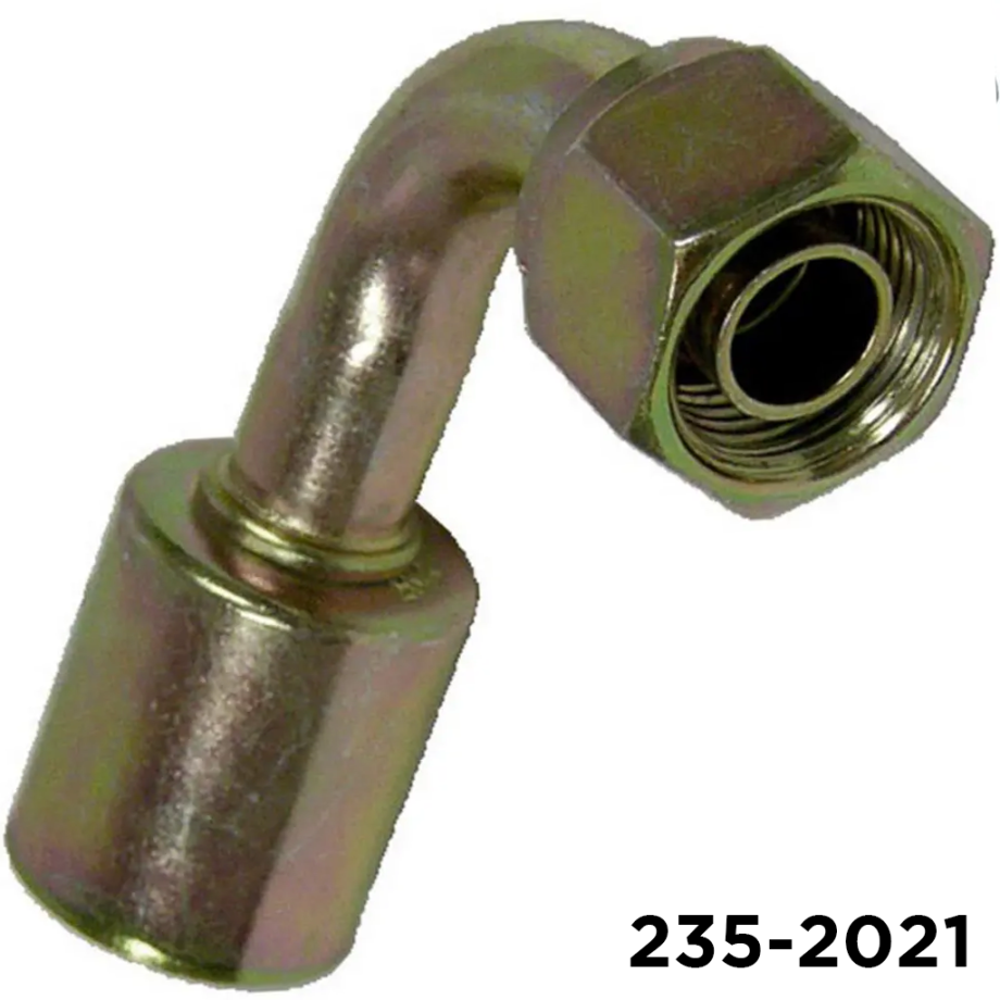 Beadlock Fitting Steel 90 Degree #10 Female Oring x #12 Hose