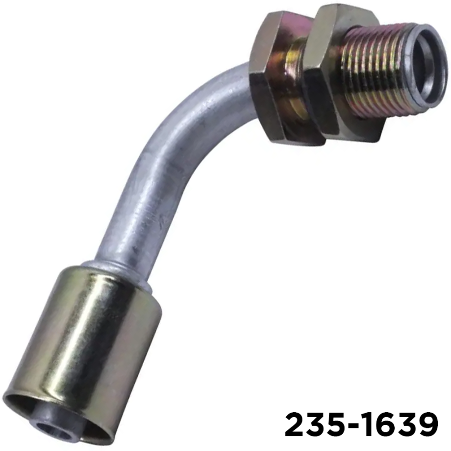 Bulkhead Beadlock Fitting 90 degree #6 Male Insert Oring x #6 Hose