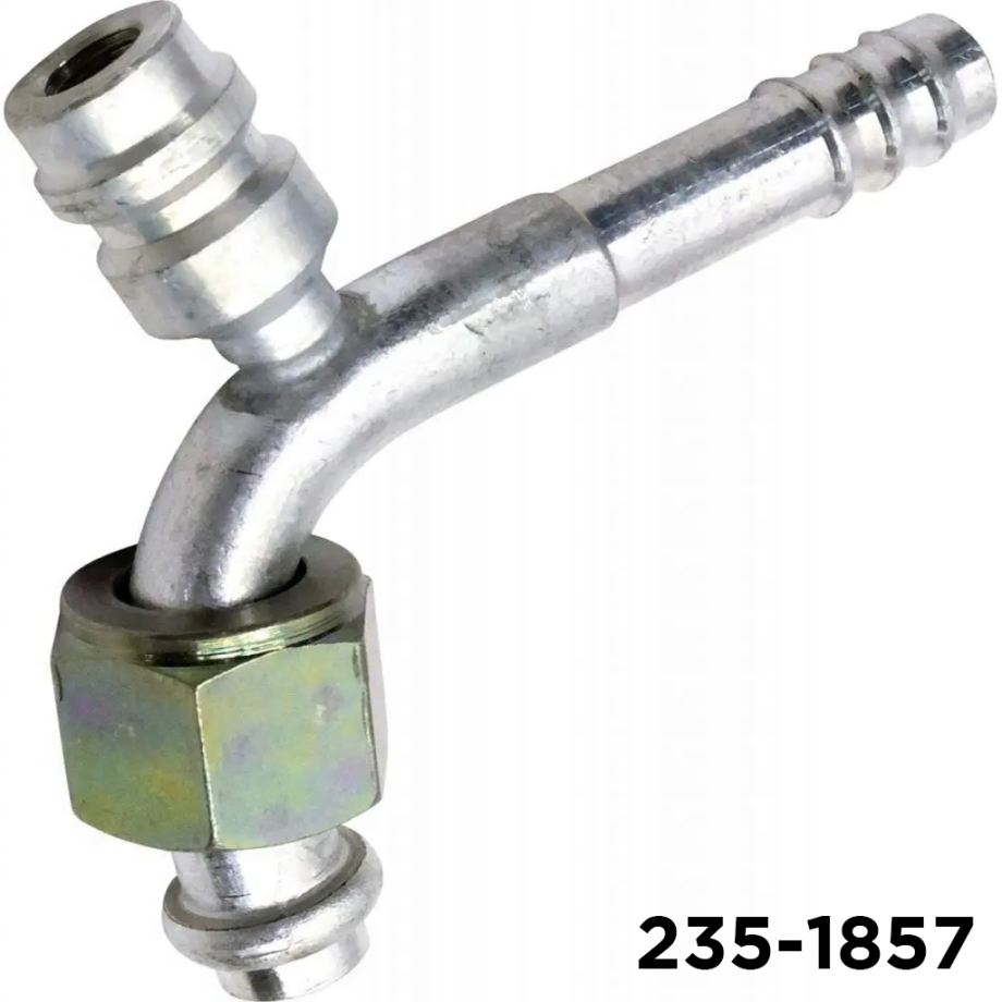 Fitting Barb 90 Degree R134A Service Port #8 Female Oring x #8 Hose