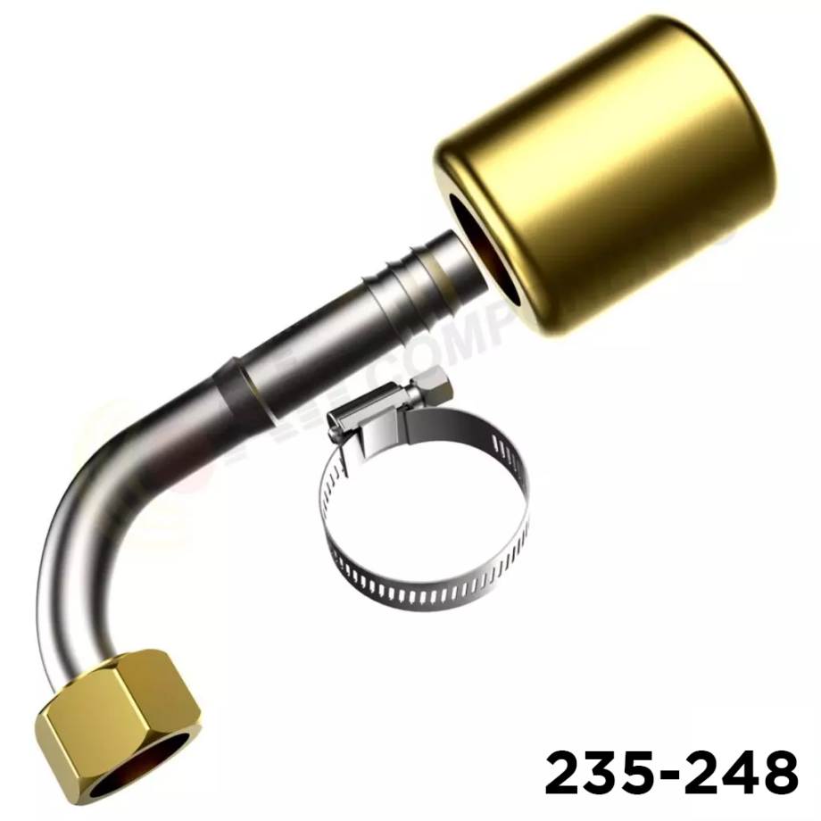 Fitting Barb 90 Degree #10 Female Oring x 5/8 Heater Hose Kit