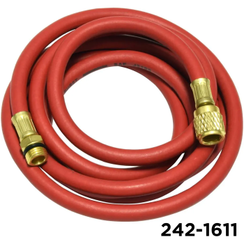 134A Charging Hose 96" Red W / Adapters 14mm Male x 1/2" Acme Female