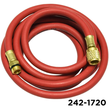 1234YF Charging Hose 96" Red 1/4"  W / Adapters 12mm Male x 1/2" LH Acme Female