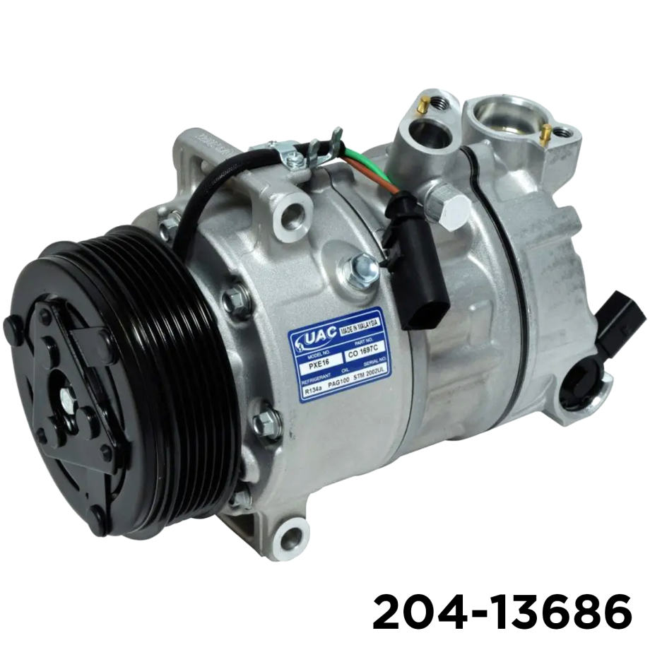 NEW AFTERMARKET PXC16 A/C COMPRESSOR WITH 6 POLY CLUTCH 12V