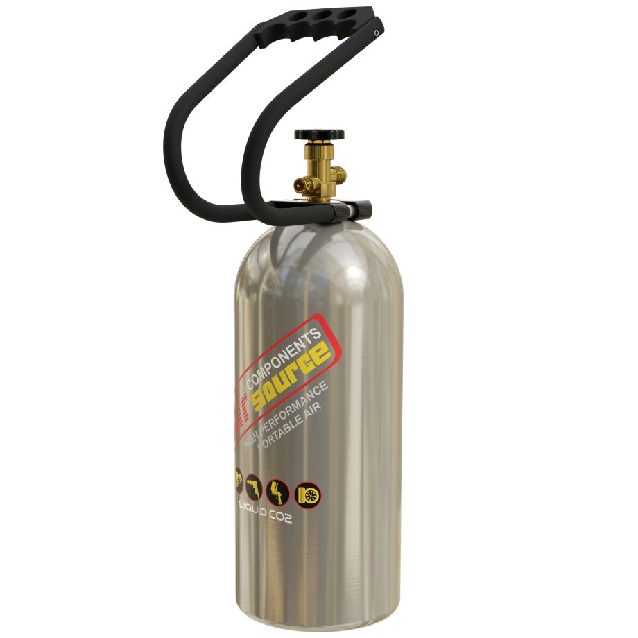 Air Source 10 Lb Liquid CO2 Cylinder With Carry Handle Silver