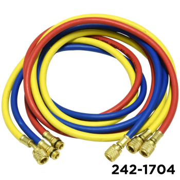 1234YF Premium Charging Hose Set 60" 1/4"  W / Adapters 12mm Male x 1/2" LH Acme Female