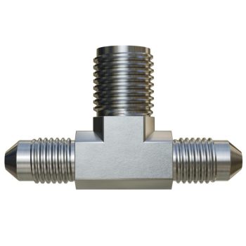 Fitting High Pressure Air Fitting  T 1/4" NPT X 1/8" JIC X 1/8" JIC Male Flare (Steel)