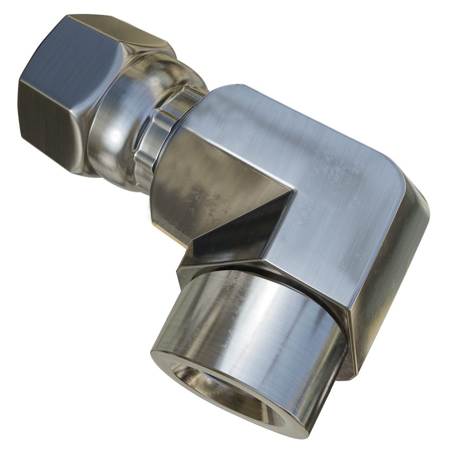 Fitting High Pressure Air 1/8" Female JIC Swivel X 1/4" Female 90 Degree NPT (Steel)