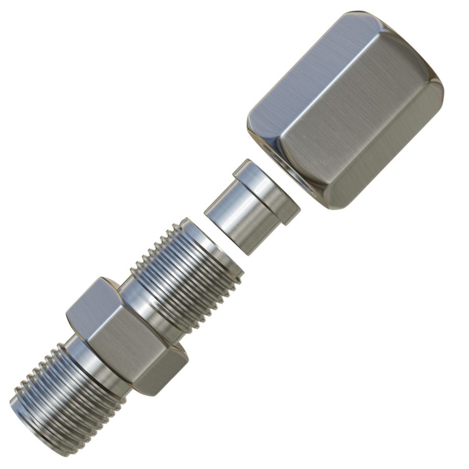 Fitting High Pressure Air 1/4″ Compression X 1/4″ Male NPT (Steel)