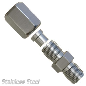 Fitting High Pressure Air 1/4″ Compression X 1/4″ Male NPT (Stainless Steel)