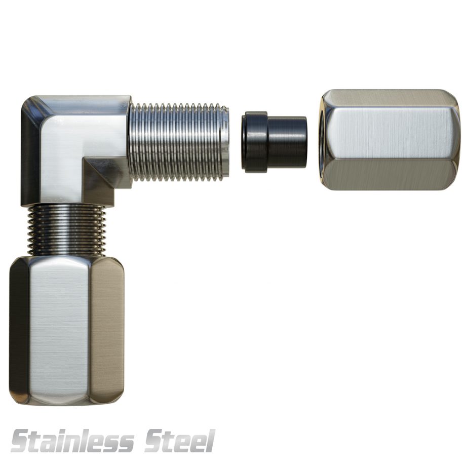 Fitting High Pressure Air 90 Degree 1/4″ X 1/4" Compression (Stainless Steel)