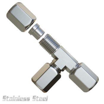 Fitting High Pressure Air T 1/4″ X 1/4″ Compression (Stainless Steel)