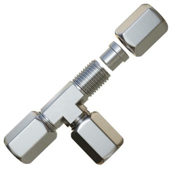 Fitting High Pressure Compression Fitting  T 1/4" Tube X 1/4" Tube X 1/4" Tube (Steel)