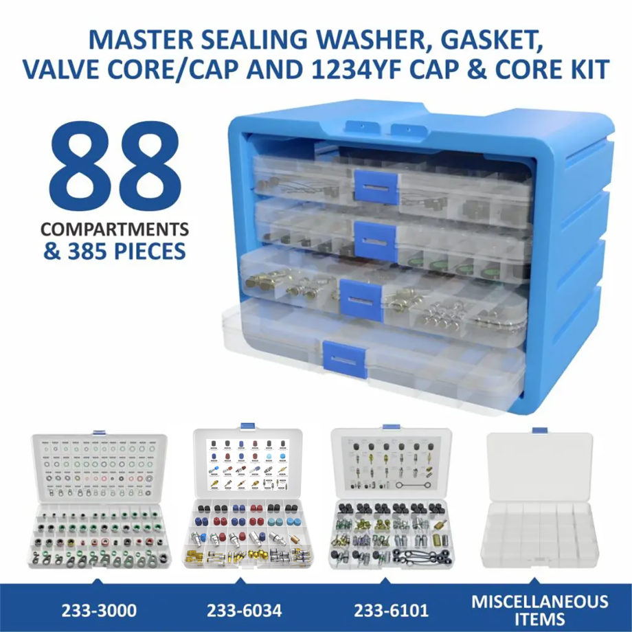 Master Sealing Washer, Gasket, Valve Core /Cap And 1234YF Cap & Core Kit