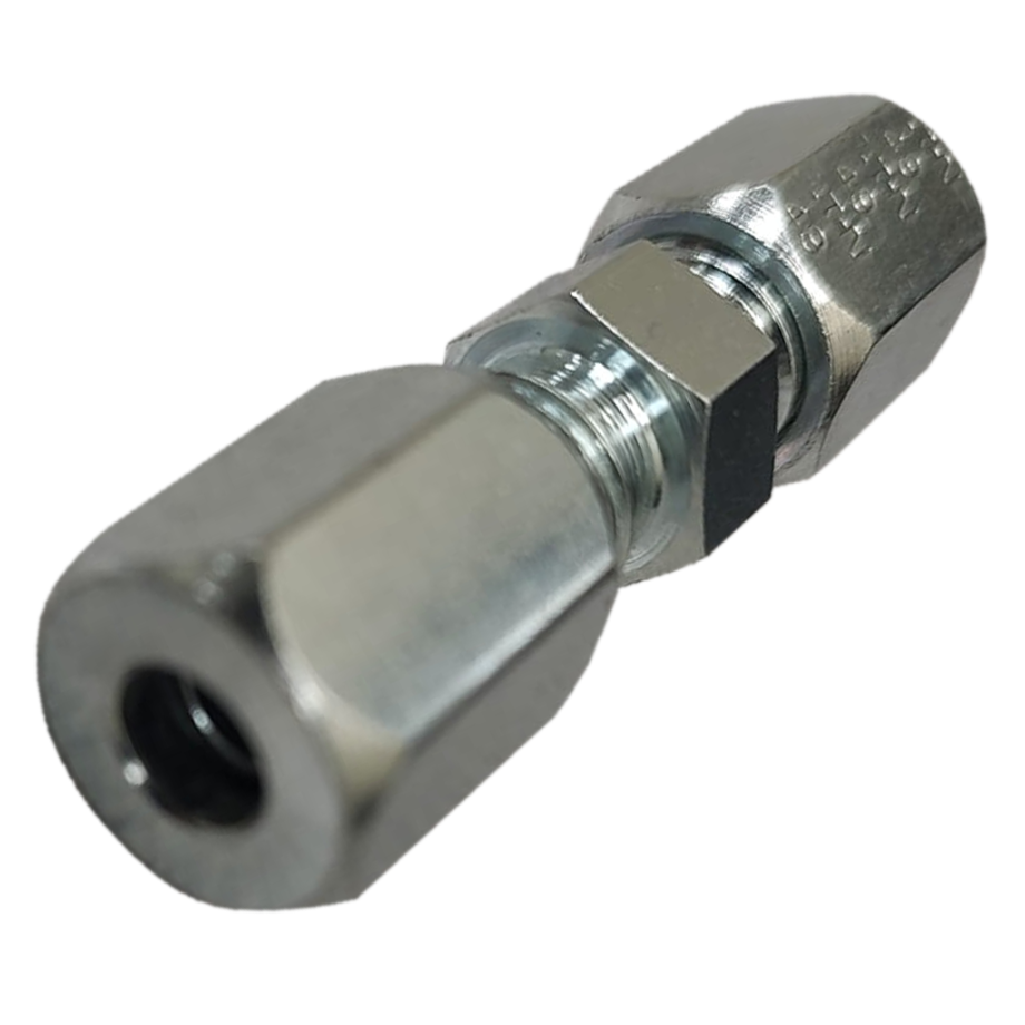 Fitting High Pressure Compression Fitting  1/4" Tube X 1/4" Tube X 1/4" Tube (Steel)