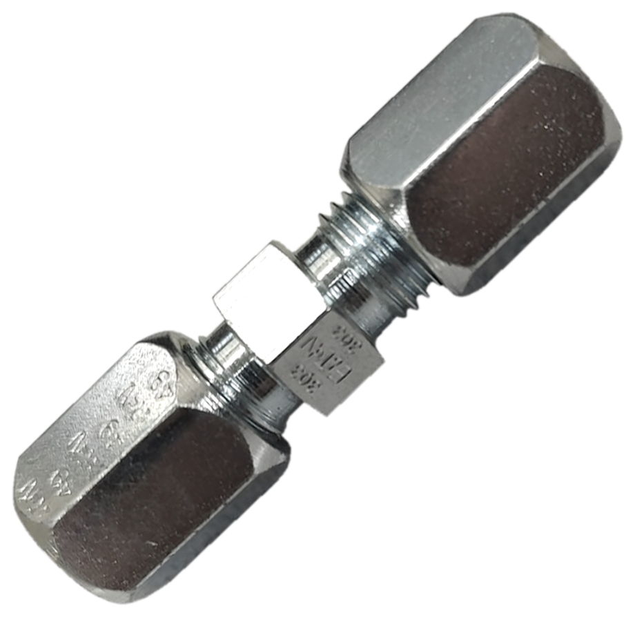 Fitting High Pressure Compression Fitting  1/4" Tube X 1/4" Tube X 1/4" Tube (Steel)