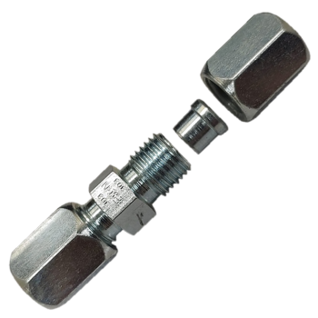 Fitting High Pressure Compression Fitting  1/4" Tube X 1/4" Tube X 1/4" Tube (Steel)