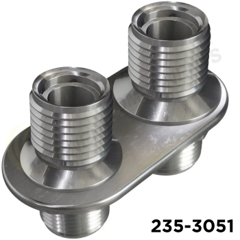 Bulkhead Fitting #10, #10 Rectangle 2 Hole W/Fittings