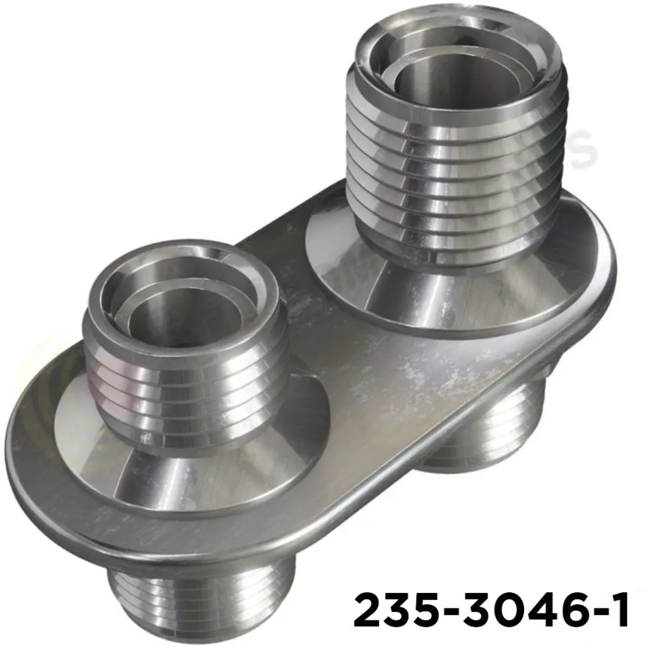 Bulkhead Fitting #10, #10 Rectangle 2 Hole For Heater Hose's